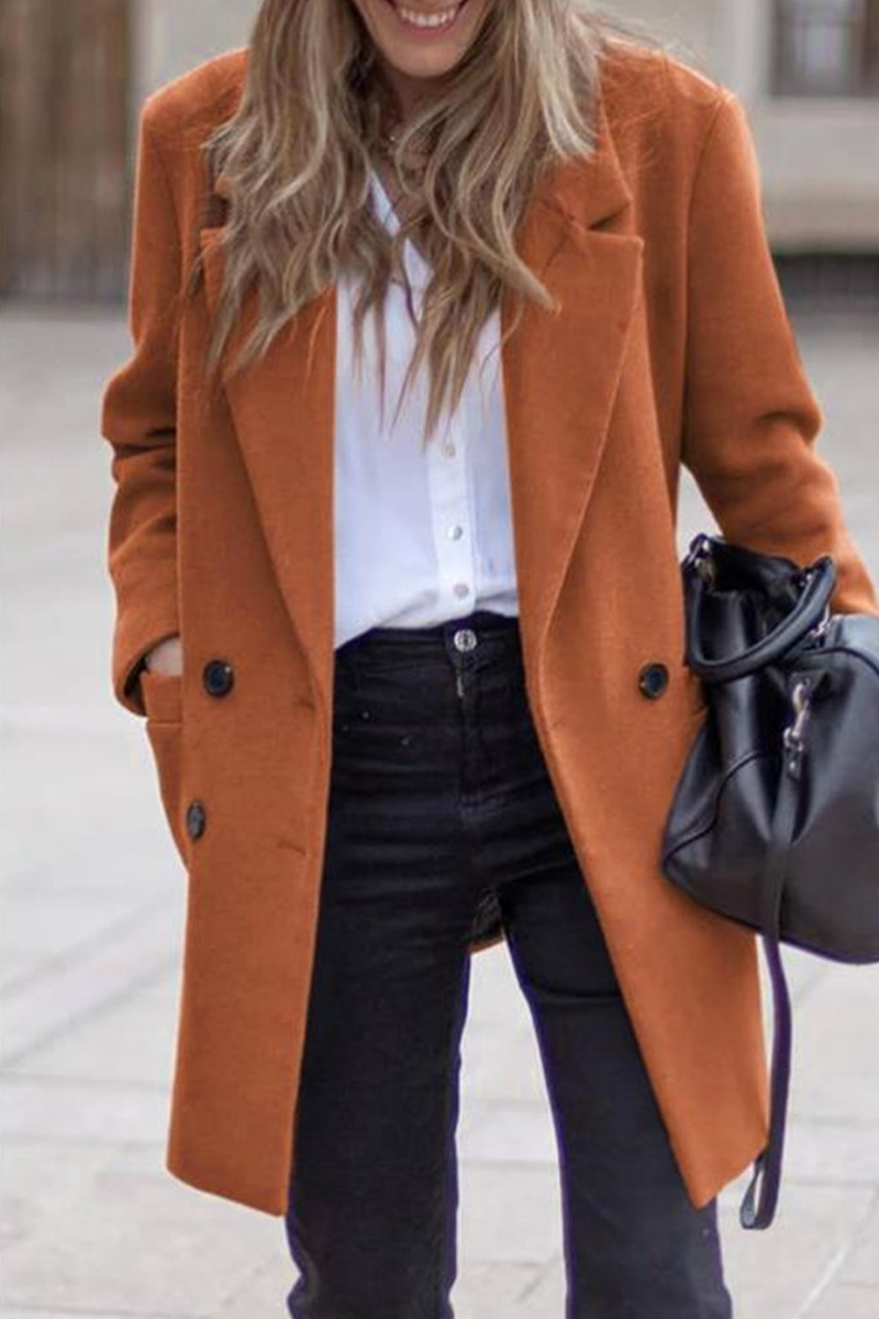 Prendas de abrigo informales con bolsillos, botones y cuello vuelto (3 colores)