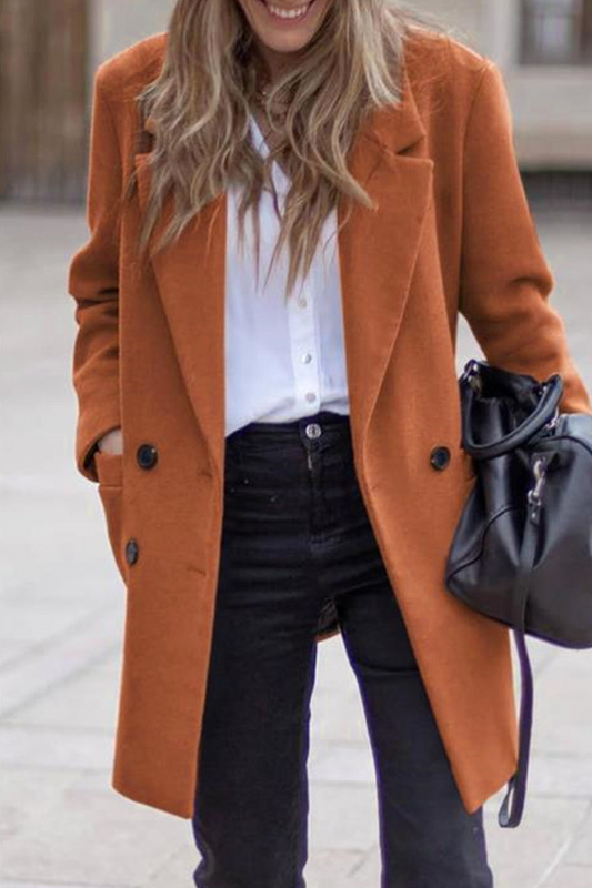 Prendas de abrigo informales con bolsillos, botones y cuello vuelto (3 colores)