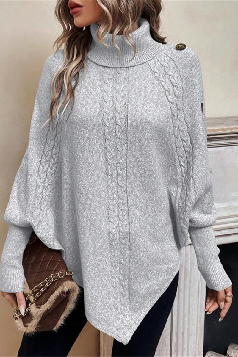Suéteres casuales de cuello alto con botones (3 colores)