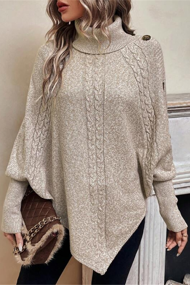 Suéteres casuales de cuello alto con botones (3 colores)
