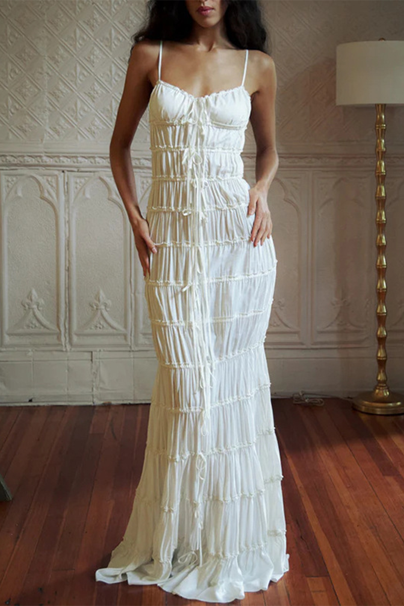 Vestidos sexys con escote en V fruncido y sin espalda