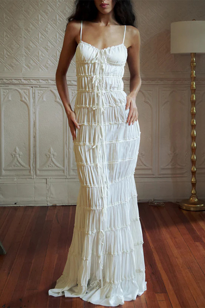 Vestidos sexys con escote en V fruncido y sin espalda