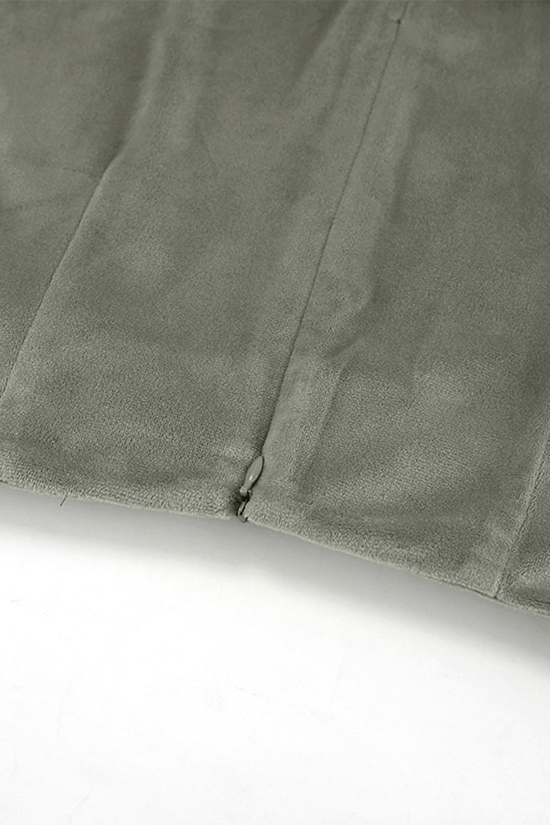 Elegante pantalón de terciopelo con cremallera y cintura alta regular