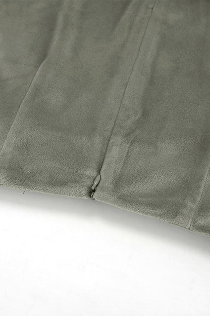 Elegante pantalón de terciopelo con cremallera y cintura alta regular