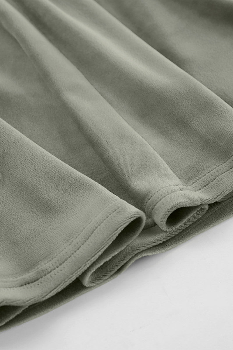 Elegante pantalón de terciopelo con cremallera y cintura alta regular