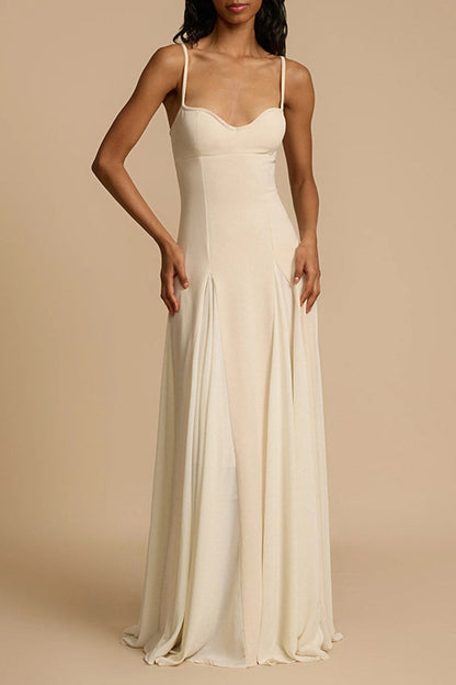 Vestidos sexis de tirantes con escote en V y color sólido