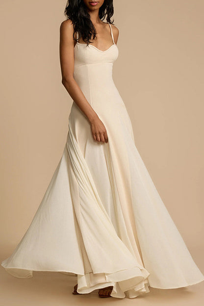 Vestidos sexis de tirantes con escote en V y color sólido