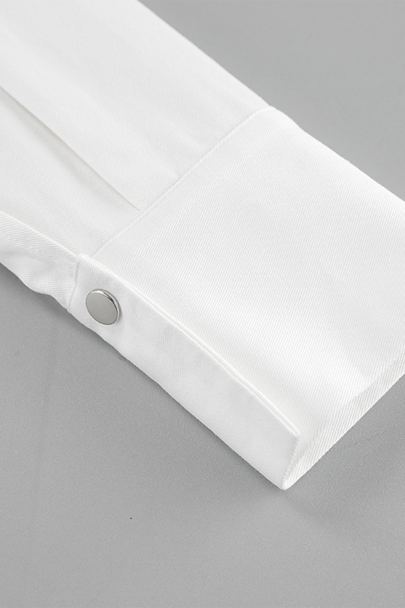 Blusas casuales de cuello vuelto con botones para uso diario