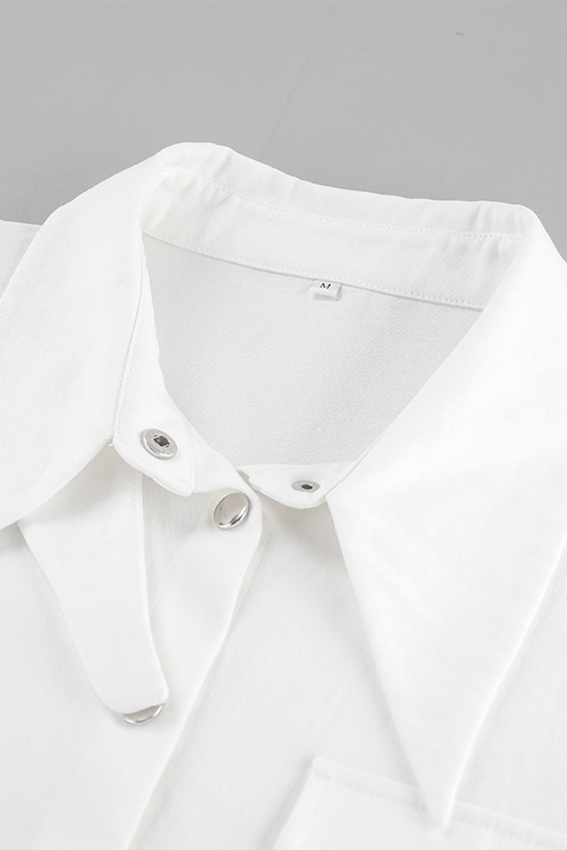 Blusas casuales de cuello vuelto con botones para uso diario