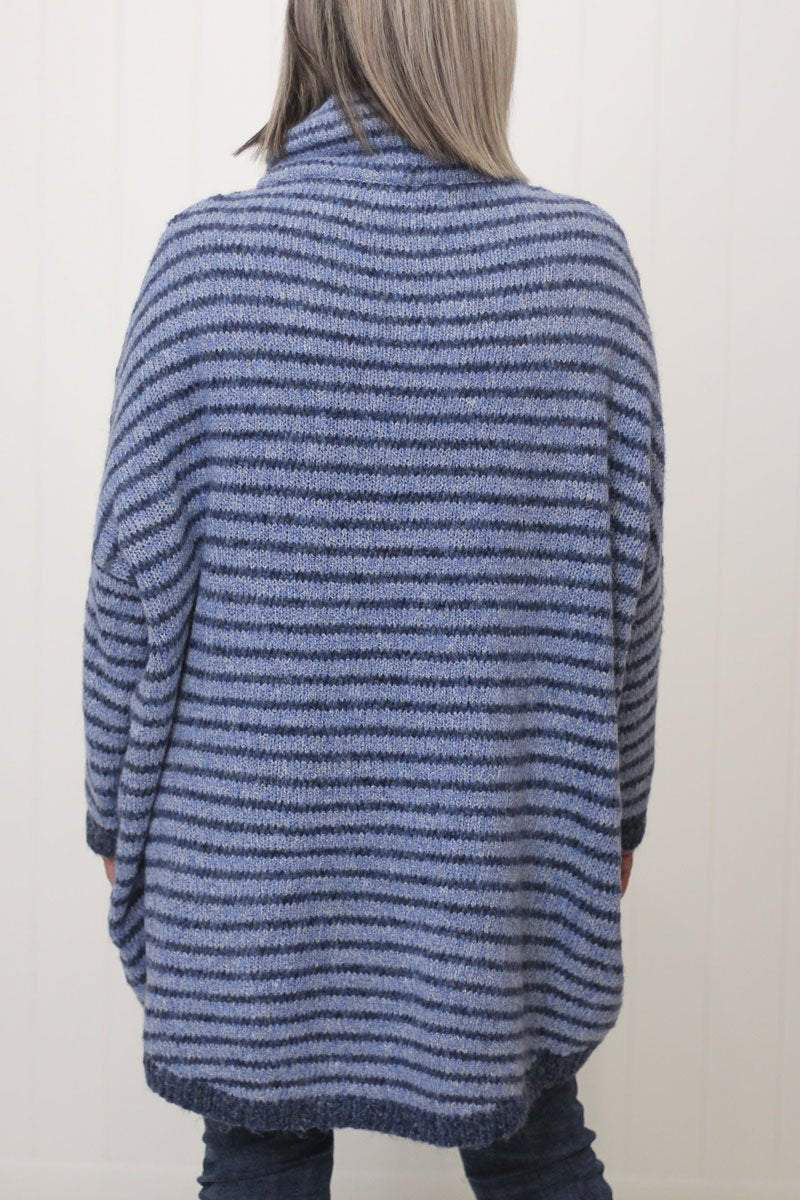 Suéteres casuales de cuello alto con rayas en contraste (5 colores)