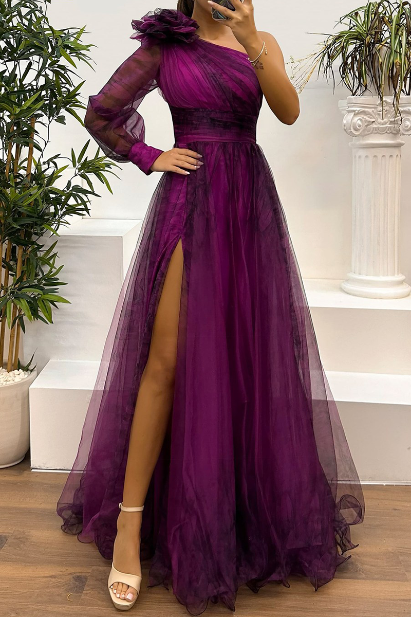 Vestidos de noche sexis con estampado floral, aberturas en la espalda y hombros caídos (6 colores)