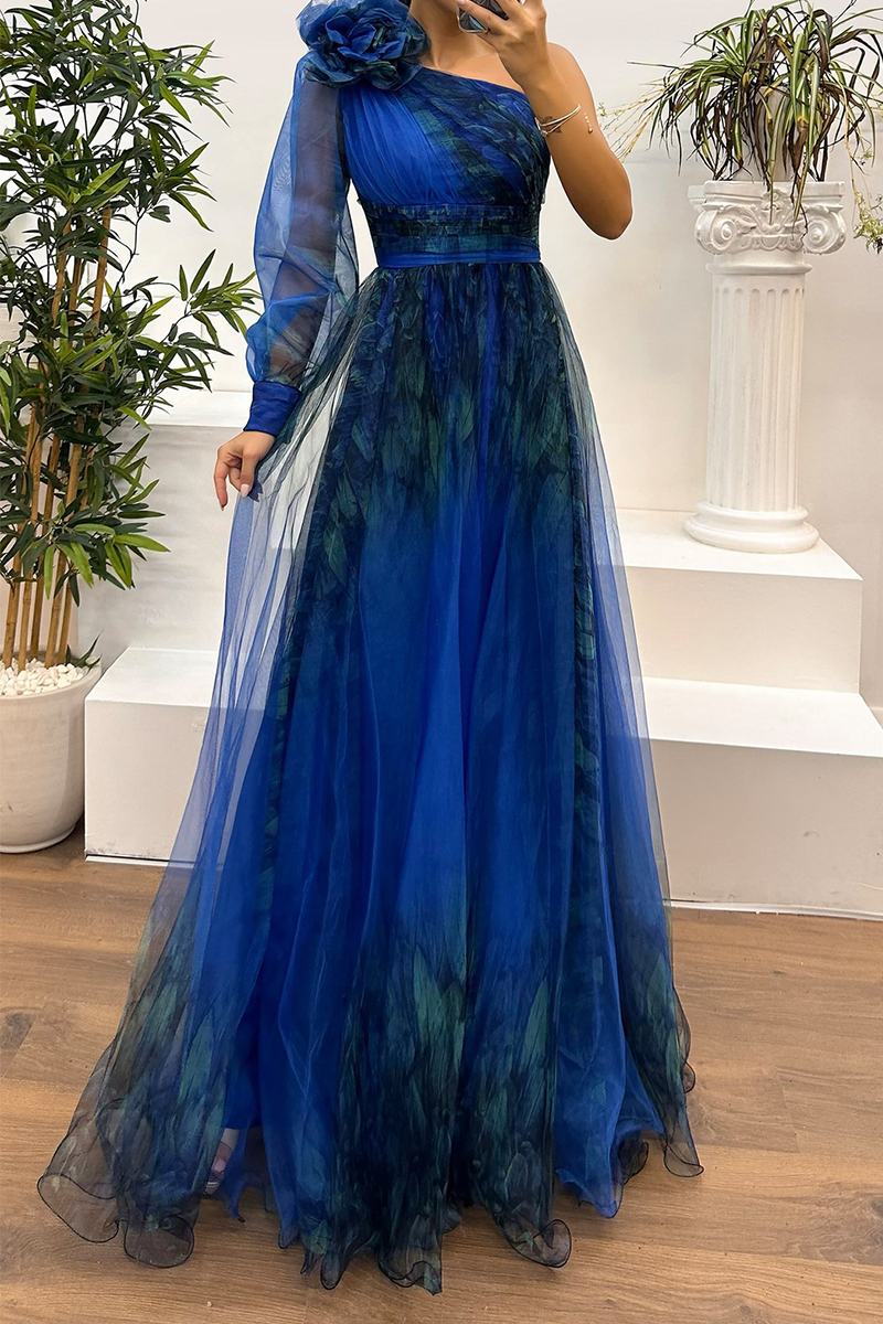 Vestidos de noche sexis con estampado floral, aberturas en la espalda y hombros caídos (6 colores)