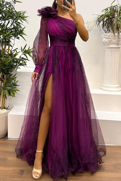 Vestidos de noche sexis con estampado floral, aberturas en la espalda y hombros caídos (6 colores)