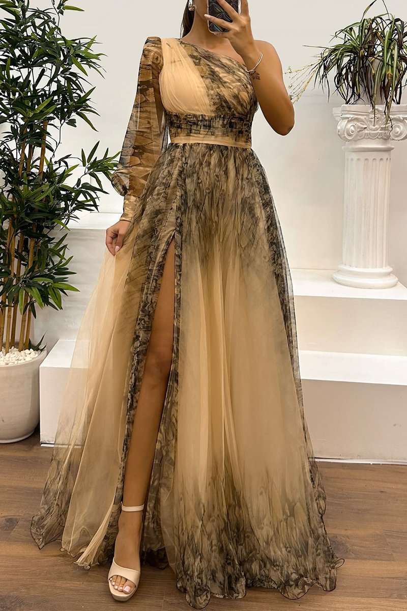 Vestidos de noche sexis con estampado floral, aberturas en la espalda y hombros caídos (6 colores)