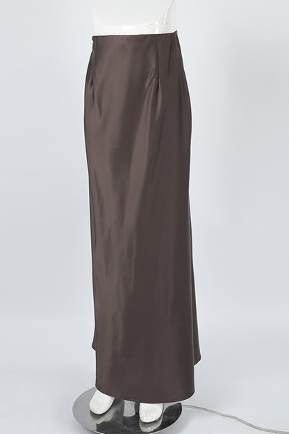 Elegante pantalón de cintura alta regular con cremallera