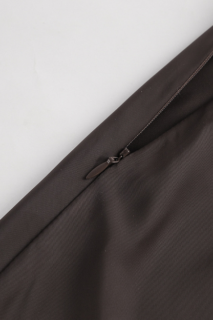 Elegante pantalón de cintura alta regular con cremallera