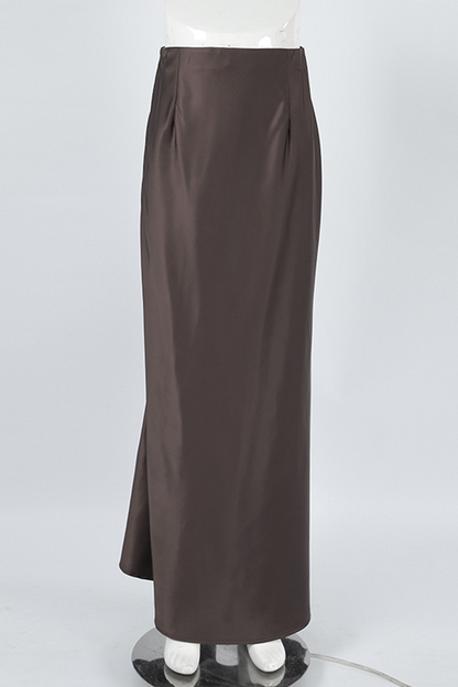 Elegante pantalón de cintura alta regular con cremallera