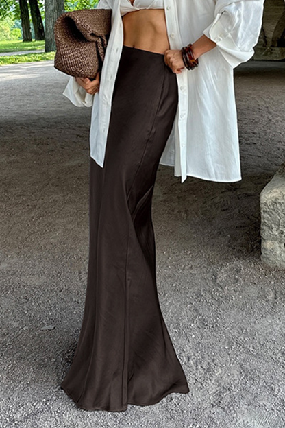 Elegante pantalón de cintura alta regular con cremallera