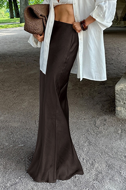 Elegante pantalón de cintura alta regular con cremallera