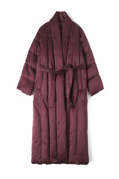 Chaqueta informal con cuello tipo cárdigan de plumón de pato blanco con retazos y cordones (contenido de plumón del 91 % al 95 %)