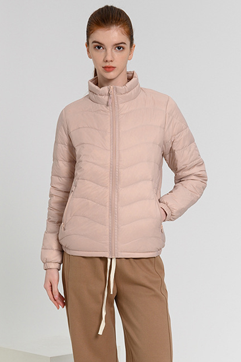 Casual Daily Pocket Zipper White duck down Mandarin Collar Outerwear(Down content 86%~90%)(6 Colors)