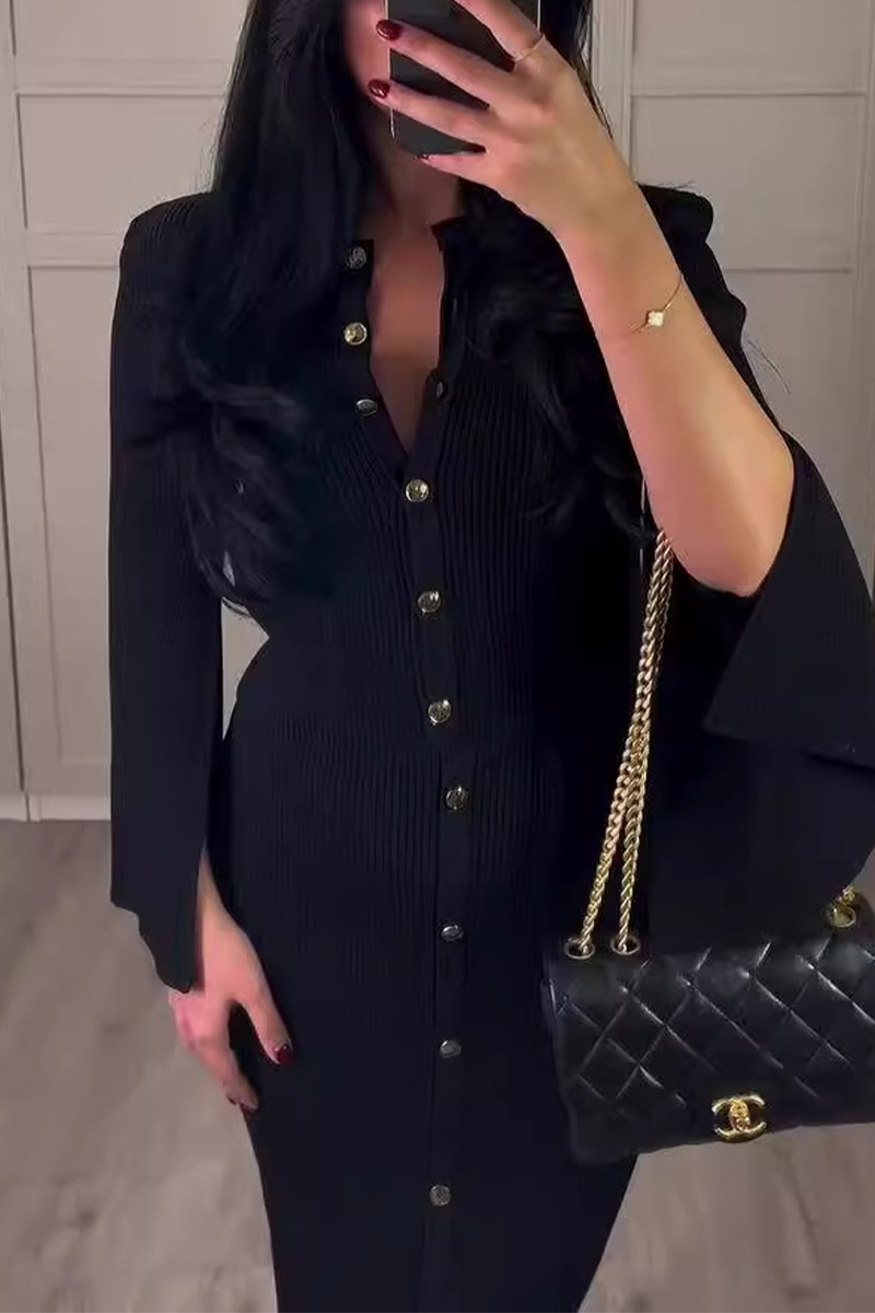 Conjunto de dos piezas de manga larga con cuello redondo y hebilla elegante para uso diario