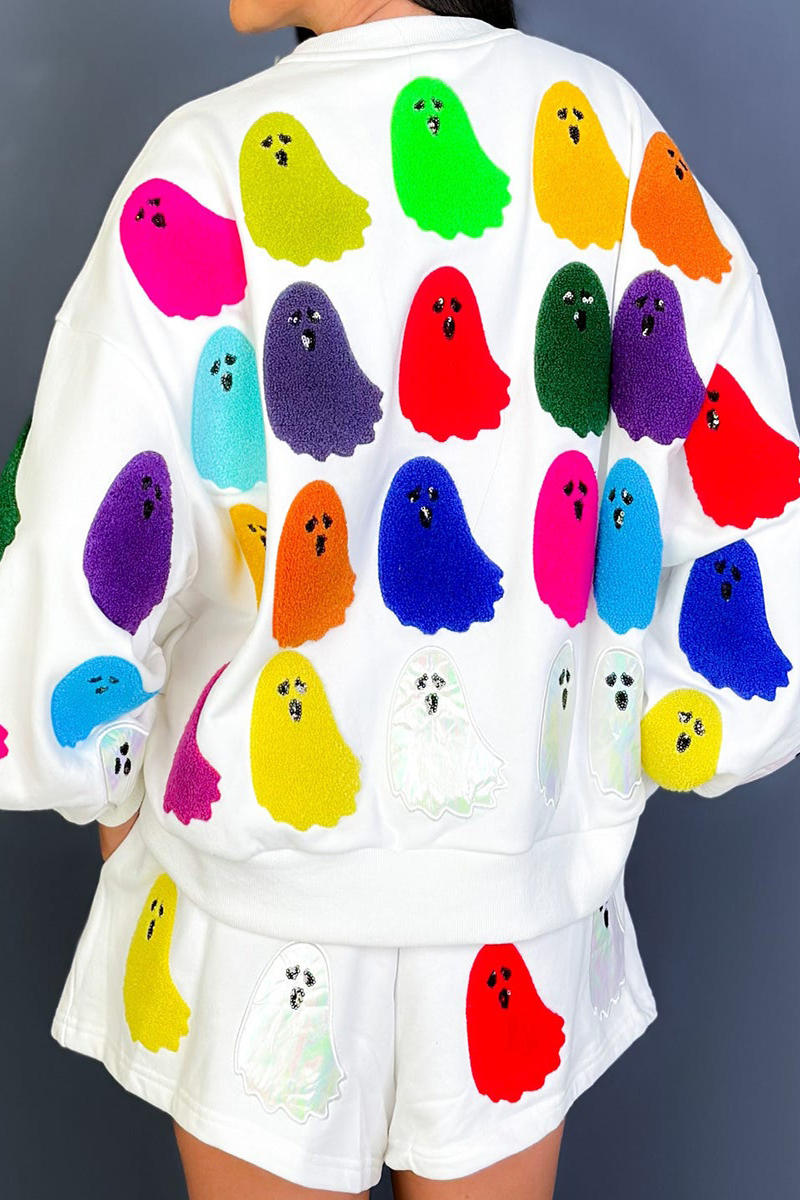 Conjunto informal de dos piezas con cuello redondo, manga larga y bolsillo fantasma para uso diario.