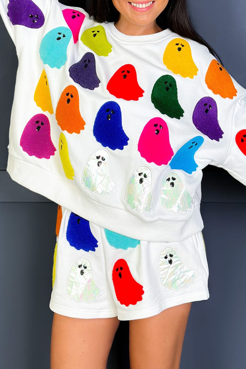 Conjunto informal de dos piezas con cuello redondo, manga larga y bolsillo fantasma para uso diario.