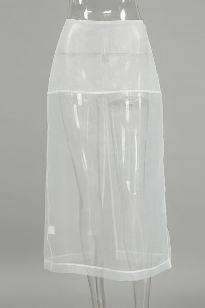 Braguita sexy tipo A de cintura alta con cremallera transparente
