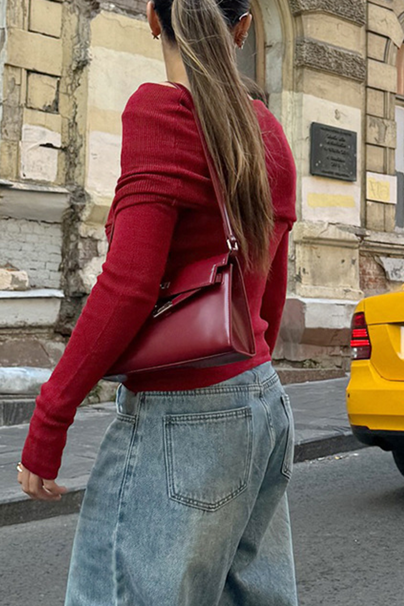 Tops sexys de color sólido con hombros descubiertos y fruncidos