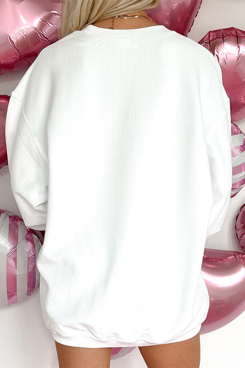 Sudadera informal de cuello redondo con lentejuelas de Papá Noel