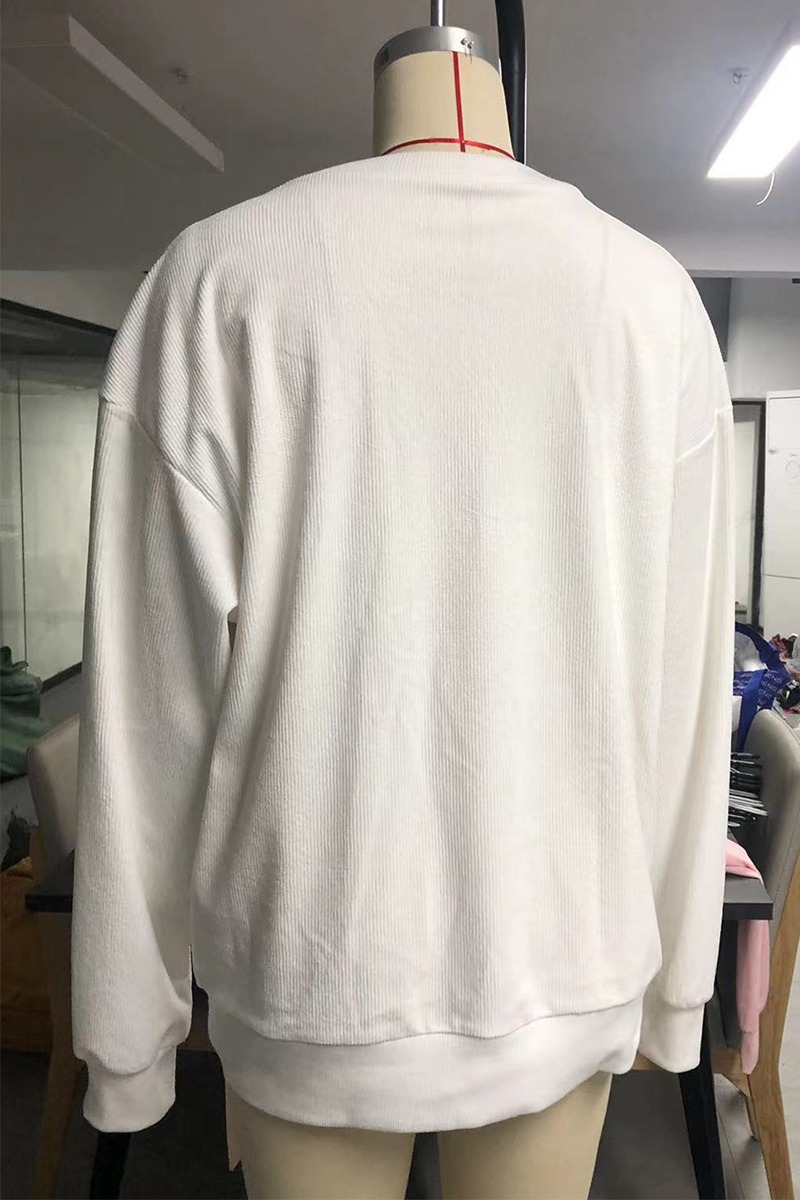 Sudadera informal de cuello redondo con lentejuelas de Papá Noel