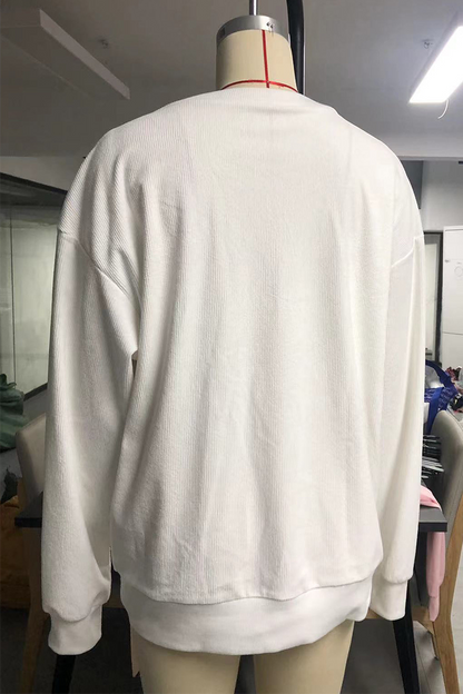 Sudadera informal de cuello redondo con lentejuelas de Papá Noel