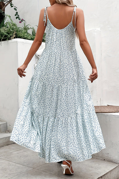 Vestidos casuales de vacaciones con flores, encaje, patchwork, cuello en U y tirantes