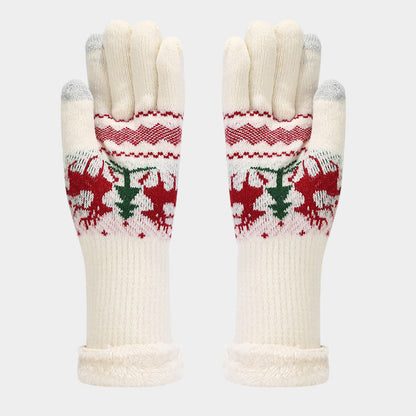 Christmas Reindeer Pattern Pattern Hat Scarf Gloves Set(6 Colors)
