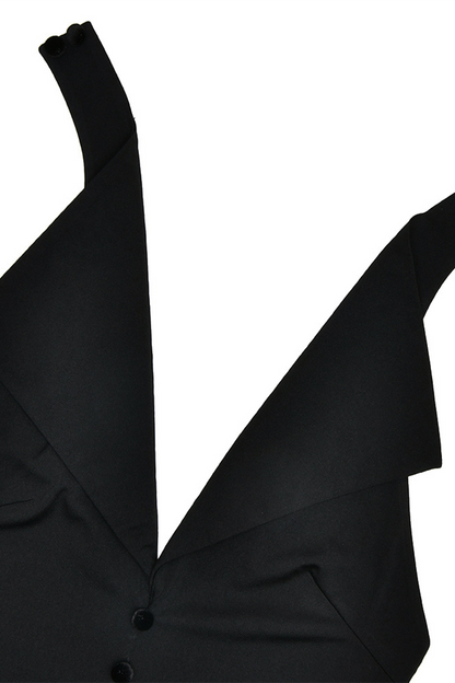 Vestido sexy de una sola pieza con cuello vuelto, espalda descubierta y hebilla (3 colores)