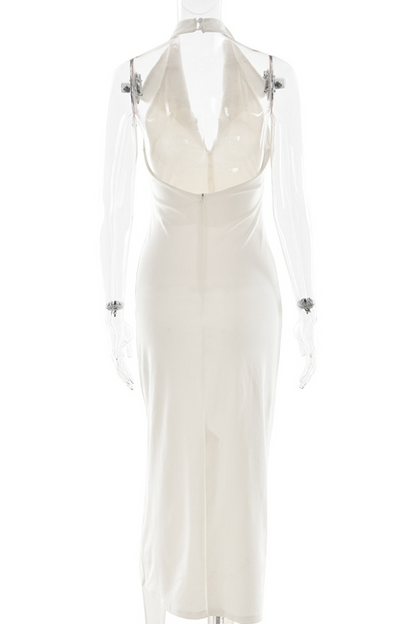 Vestido sexy de una sola pieza con cuello vuelto, espalda descubierta y hebilla (3 colores)