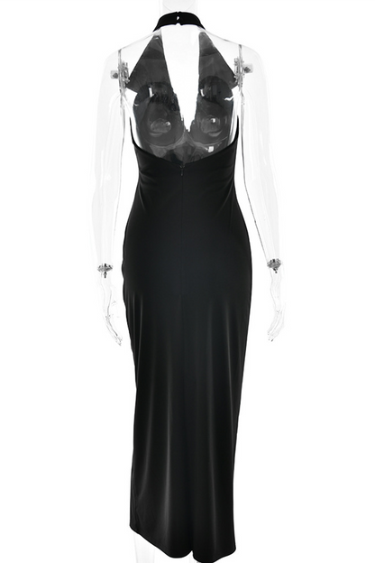 Vestido sexy de una sola pieza con cuello vuelto, espalda descubierta y hebilla (3 colores)