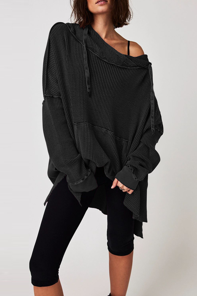Sudadera informal con capucha y bolsillo con cordón (5 colores)