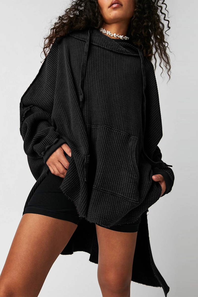 Sudadera informal con capucha y bolsillo con cordón (5 colores)