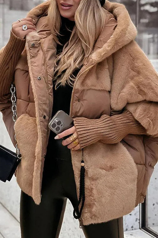 Chaqueta informal con capucha y cremallera de plumón de pato blanco (4 colores)