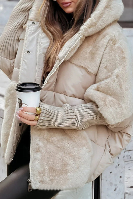 Chaqueta informal con capucha y cremallera de plumón de pato blanco (4 colores)