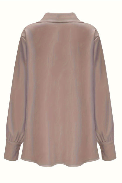Elegantes blusas de color liso con cuello en V fruncido (4 colores)