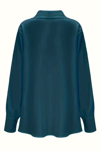 Elegantes blusas de color liso con cuello en V fruncido (4 colores)
