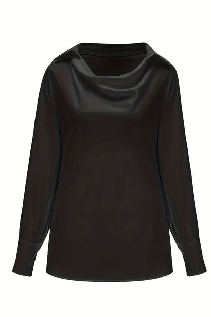 Elegantes blusas de color liso con cuello en V fruncido (4 colores)