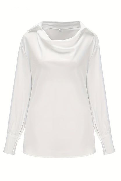 Elegantes blusas de color liso con cuello en V fruncido (4 colores)