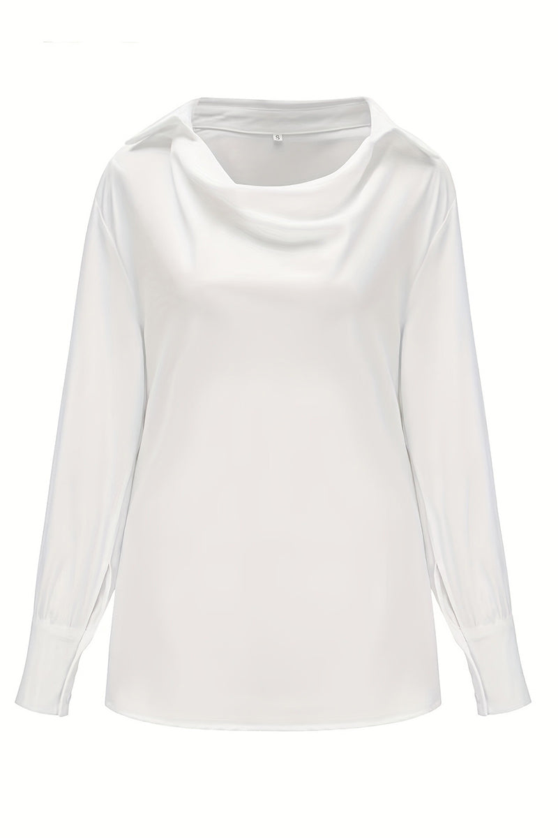 Elegantes blusas de color liso con cuello en V fruncido (4 colores)
