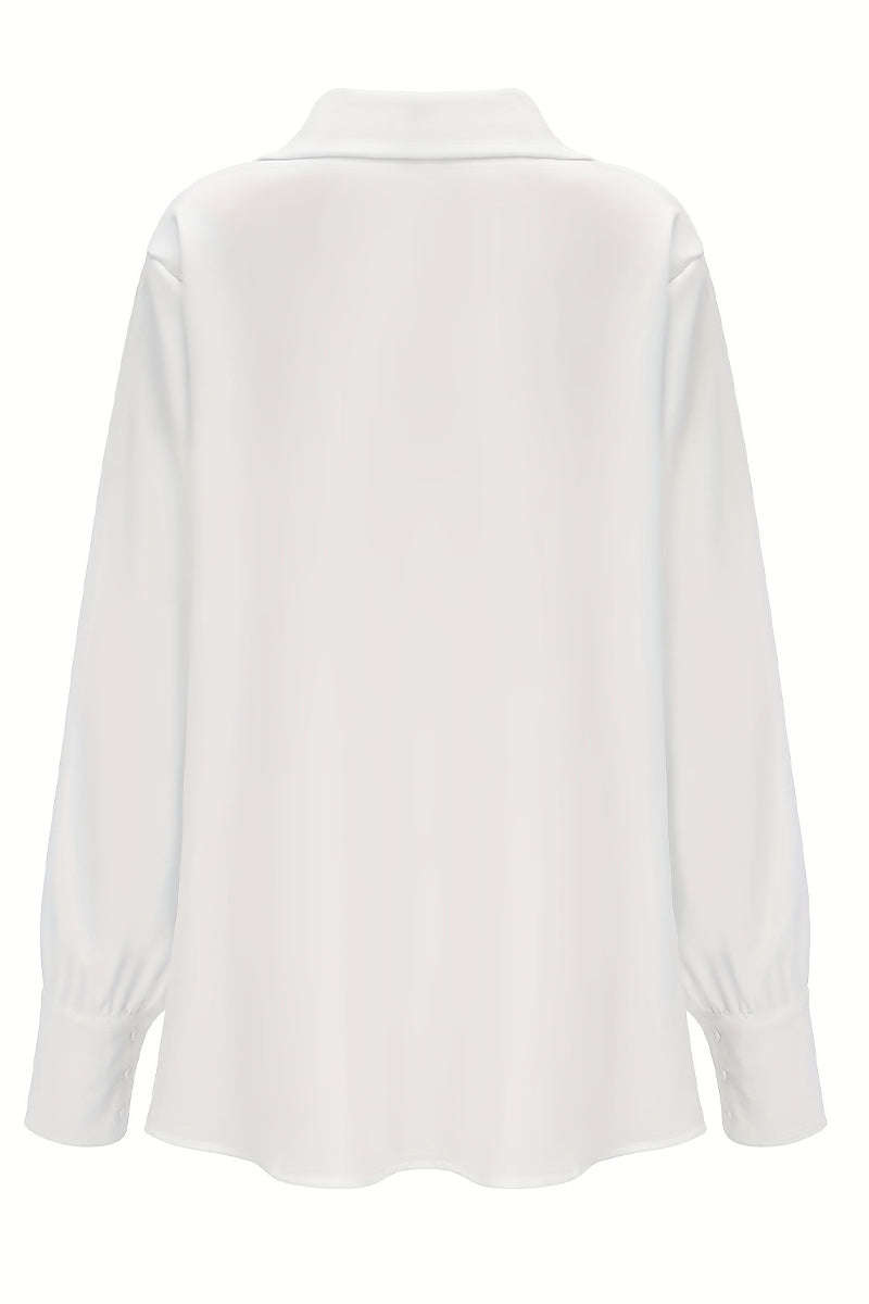Elegantes blusas de color liso con cuello en V fruncido (4 colores)
