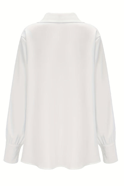 Elegantes blusas de color liso con cuello en V fruncido (4 colores)