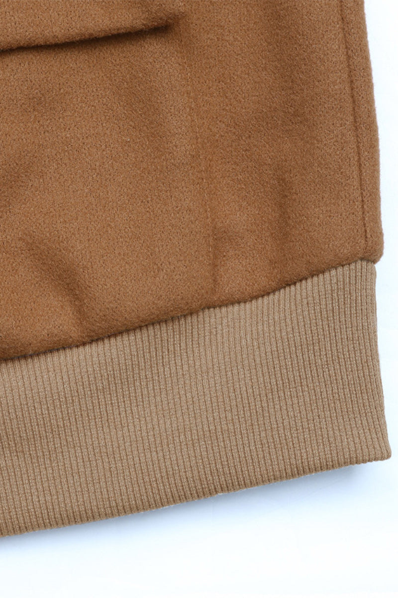 Prendas de abrigo informales con cuello redondo y botones de bolsillo